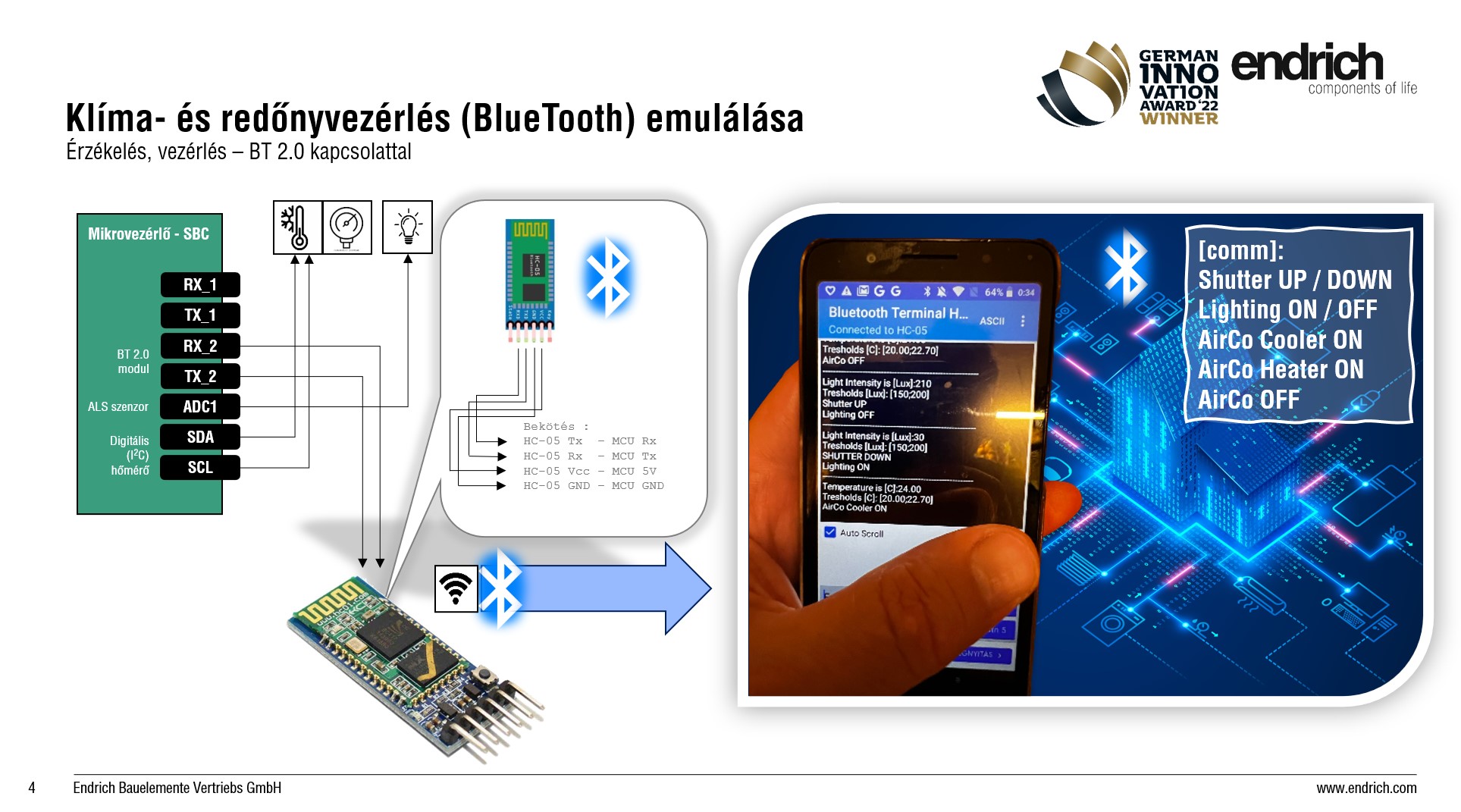 [5] Az okosotthon mintarendszer helyi Bluetooth alapú kommunikációja 